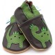 Chaussons Pantoufles Dinosaure en cuir pour les enfants