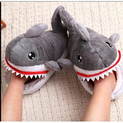 Chaussons Pantoufles Requin gris