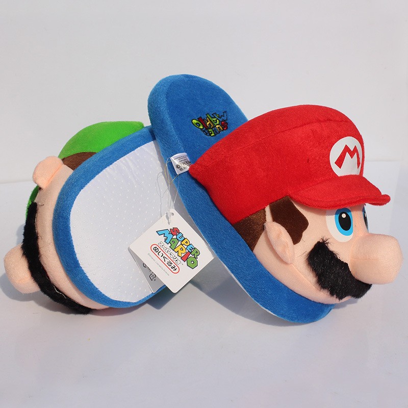 Super Mario Bros Chausson lot 2 paires pantoufles taille unique 27cm luigi  mario