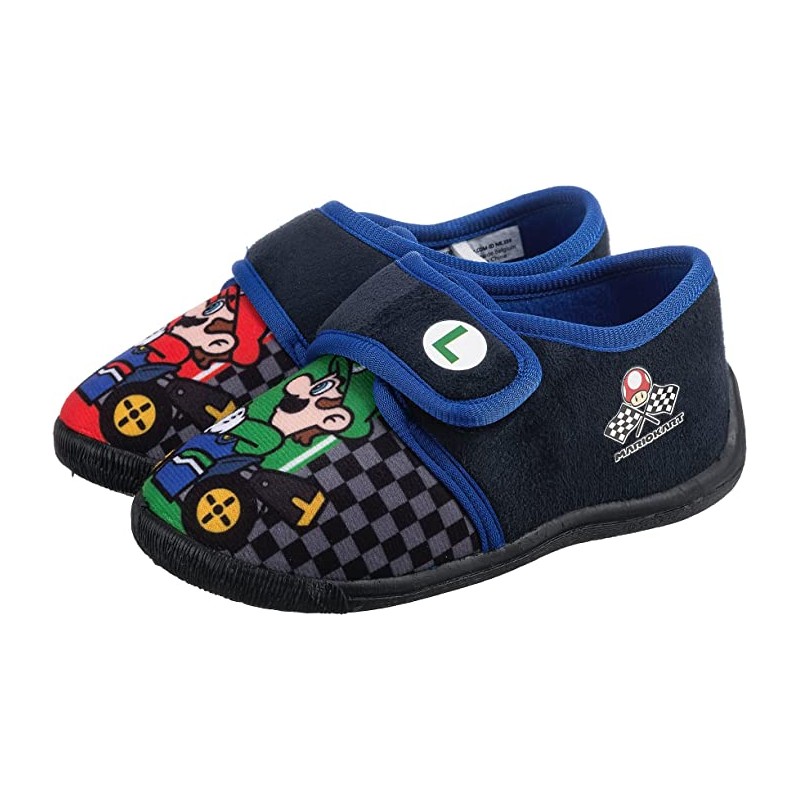 Super Mario Bros Chausson lot 2 paires pantoufles taille unique 27cm luigi  mario