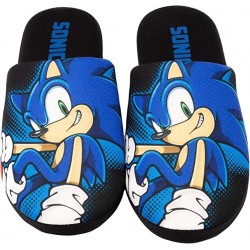 Chaussons Pantoufles Sonic Noir et Bleu