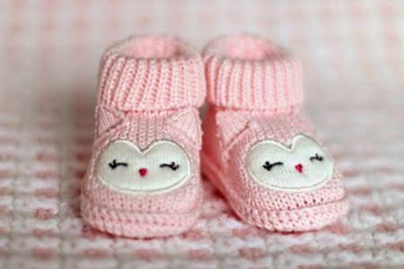 chaussons bébé rose
