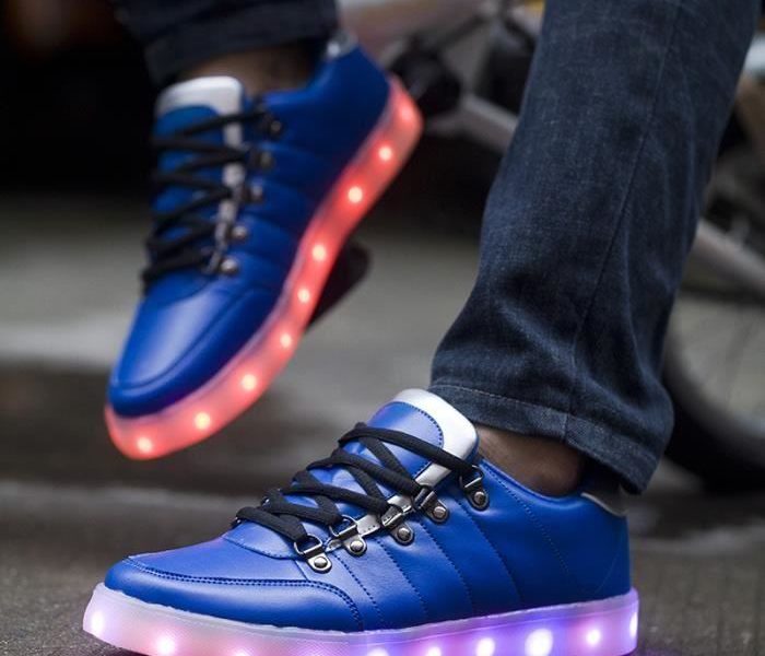 chaussures lumineuses a led bleu