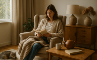 femme assise dans le confort de son fauteuil